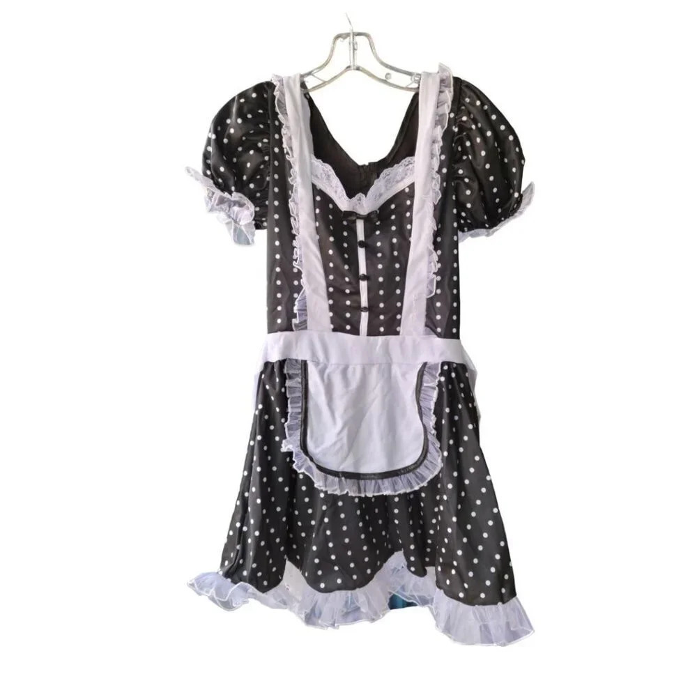 Spirit Frisky French Maid Black and White Halloween Sexy Costume Size s/m 4-8